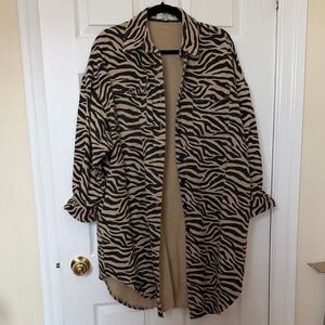 Red Sky Zebra Shacket